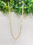 Naszyjnik z owalnymi koralikami i kuleczkami ze stali chirurgicznej