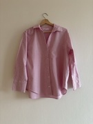 Różowa biała koszula Sinsay M bawełniana dobry skład luźna w paski