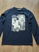 T shirt chłopięcy h&m z długim rękawem  164 granatowy