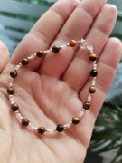  Bransoletka kamienie srebro 925 tygrysie oko cytr