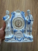 Zegar kominkowy porcelanowy para dzbanami PRL DDR vintage