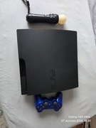 PS3 slim 320 gb +17 gier+pad+kamerka+move