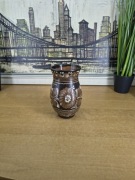 Ręcznie zdobiony wazon ceramiczny – styl rustykalny / folk