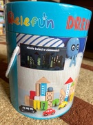 Drewniane klocki miasto nocą elefun świecą 80 elementów 