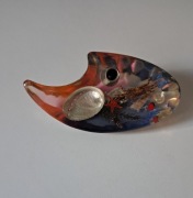 Stojak na długopis z żywicy z muszelkami – lata 80./90