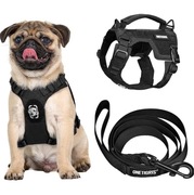 OneTigris Zestaw Szelki Taktyczne Ze Smyczą Dla Psa Uprząż Dla Psa XS