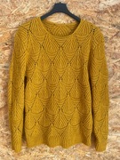 Piękny Sweter żółty ażurowy M