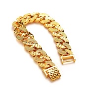 Bransoletka * 18cm 12mm * pozłacana 24K GOLD. Piękna damska bransoletka *°*