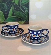 Filiżanki do espresso zestaw 2 szt ceramika Bolesławiec 