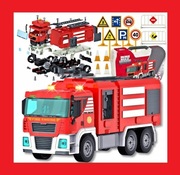 Straż pożarna WÓŻ STRAŻACKI DO SKRĘCANIA zestaw na baterie ŚWIATŁO DŹWIĘK