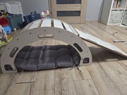 Bujak Montessori M biały + zjeżdżalnia ze ścianką + poduszka szara