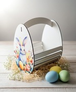 Drewniany Koszyczek Wielkanocny – Zajączek, Handmade, Nowy