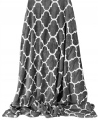 Koc Szary Biały Wzorek 160x200