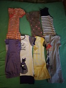 Zestaw 7 koszulek t-shirt dziewczęce rozmiar 146/152 różnokolorowe