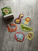 Puzzle 2+ 2 3 4 elementy Dodo 6w1 układanka Zwierzęta Lew zebra żyrafa słoń