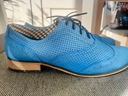 Skórzane ażurowe oksfordki jazzówki zapato rozmiar 37