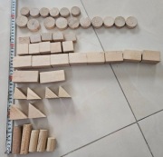 Klocki drewniane konstrukcyjne dla dzieci 47 sztuk