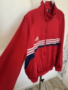 Bluza Adidas 3XO XXL 3XL oversize czerwona rozpinana track jacket