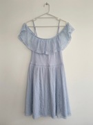 Mohito * jasnobiebieska sukienka koronka podszewka odkryte ramiona XS/S