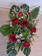 Stroik na grób stroik nagrobny serce RÓŻE 