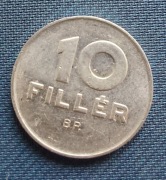 Moneta Węgry 10 fillerów 1989