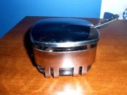 ,,Stojadła" szklana cukiernica w metalowym koszyczku z PRL_u  VINTAGE