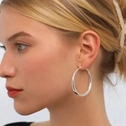 Srebrne Kolczyki KOŁA 4cm – Grube 4mm – Próba 925 – HIT!