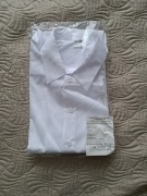 Biała meska koszula 41 krotki rekaw bawelna poliester prosta