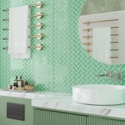 Zielone płytki samoprzylepne 3D 16 szt. 30,5x30,5 cm CRE8TIVE