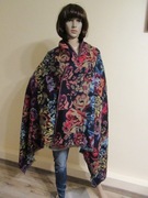 Bijou Brigitte duży dwustronny szal wrabiany kwiatowy wzór jak nowy_  188cm