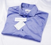 Baldessarini koszula Filodi Scozia Italy XL 44 szara aluminium knit satyna 