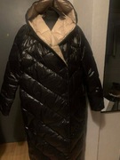 OCHNIK długa kurtka płaszcz pikowany oversize kaptur duża