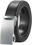 Pasek skórzany CHAOREN męski klamra automatyczna czarny skóra nowy 115