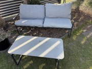 Wypoczynek ze stolikiem, ogrodowy, antracyt 