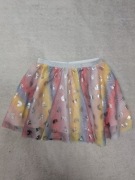 Kolorowa tęczowa srebrna tiulowa błyszcząca spódnica tęcza 110 jak nowa