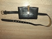 NOWA Torebka damska na pasek czarna, elegancka, z frędzlami