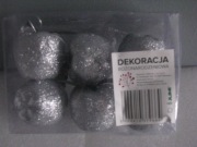Zestaw bombek  choinkowych z brokatem  dekoracja 6szt jabłka