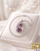 Naszyjnik "Ametystowa Łąka" – Rękodzieło z Żywicy UV