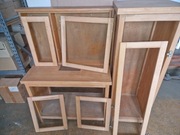 Meble łazienkowe bukowe witryna umywalka 