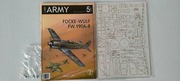 FW-190 A-8 Card Army 1:33 jedna sztuka modelu + zestaw (wręgi + oszklenie)