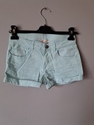 Jeansowe krótkie spodnie spodenki szorty 152 H&M jasno niebieskie