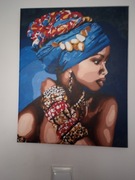 Obraz kobiety malowany na płótnie 