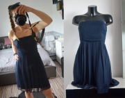 Vila sukienka zwiewna gorset zip granat 38