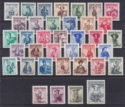 Austria 1948-1952 - stroje ludowe, komplet 37 znaczków