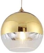 Złota lampa wisząca kula 20 cm – szklany klosz, E27