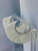 Kolczyki wachlarze biały perłowy 