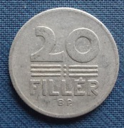 Moneta Węgry 20 fillerów 1970