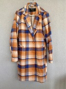 Sinsay przejściowy płaszcz płaszczyk w kratę wełniany wełna S 36 jak nowy