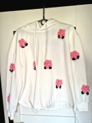 Biała bluza z kwiatami 3d