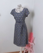 Bawełniana rozkloszowana sukienka w paski Seasalt cornwall 44/16/XXL